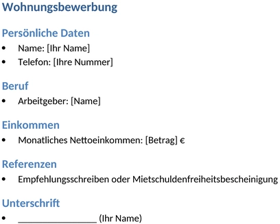 wohnungsbewerbungsschreiben