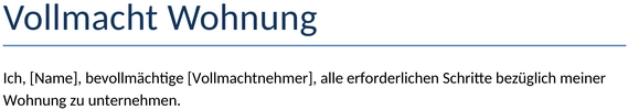 wohnungsvollmacht
