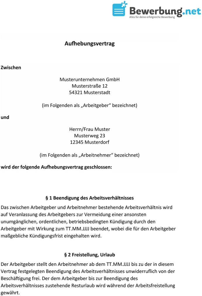 word-aufhebungsvertrag-vorlage-fuer-beendigung-des-arbeitsverhaeltnisses