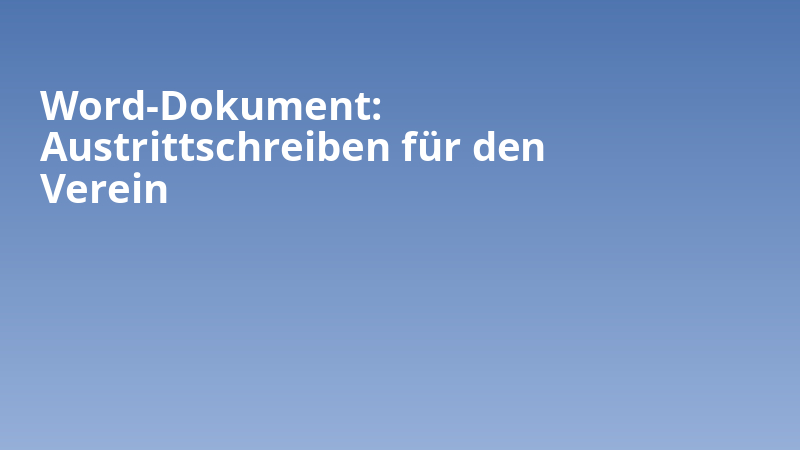 Word-Dokument: Austrittschreiben für den Verein