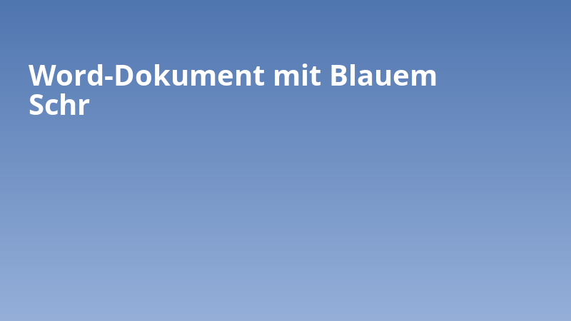 Word-Dokument mit Blauem Schre4gen Balken Links für Berichte