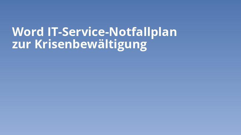 Word IT-Service-Notfallplan zur Krisenbewältigung