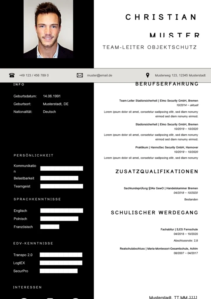 word-lebenslauf-vorlage-fuer-sicherheitsmanagement
