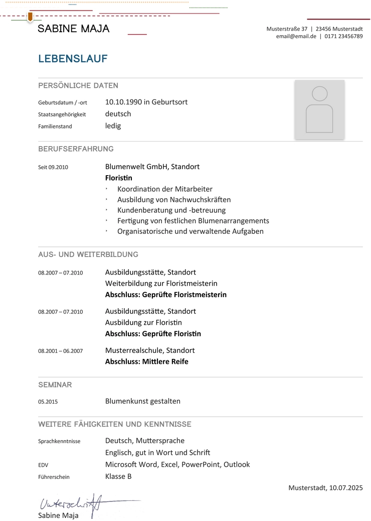 word-lebenslauf-vorlage-kreative-und-traditionelle-berufe