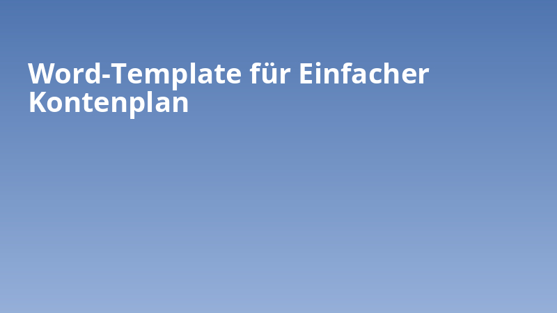 Word-Template für Einfacher Kontenplan