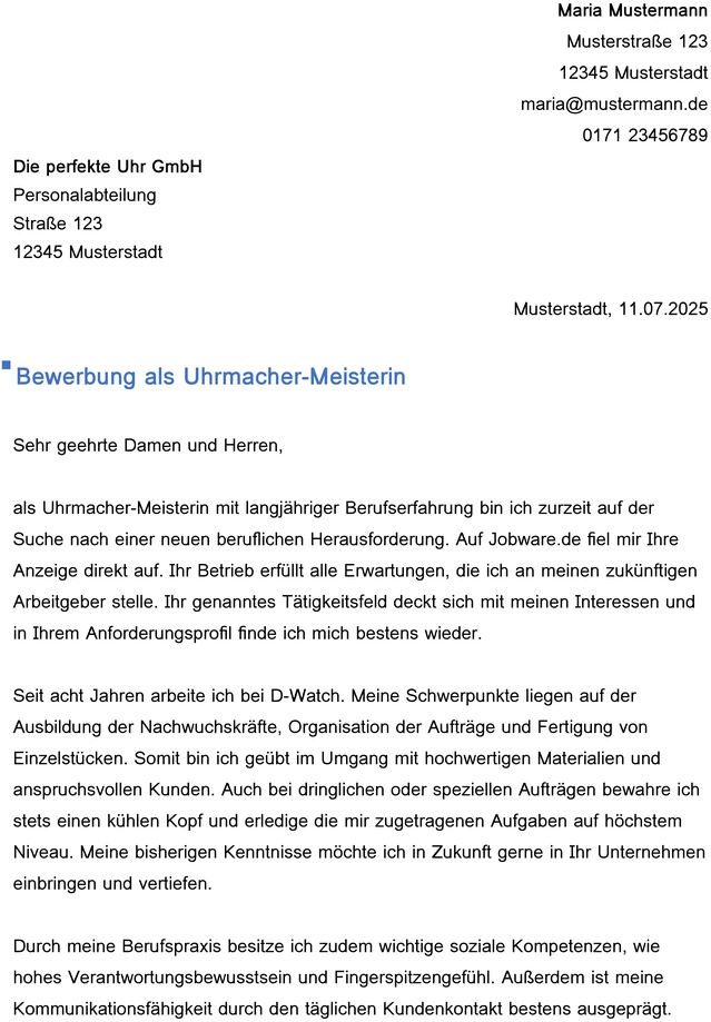 word-vorlage-bewerbung-als-uhrmacher-meisterin