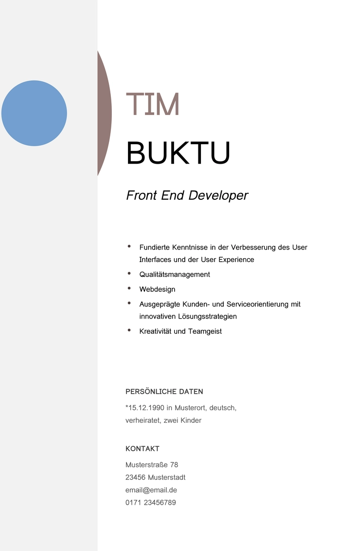 word-vorlage-bewerbung-front-end-developer