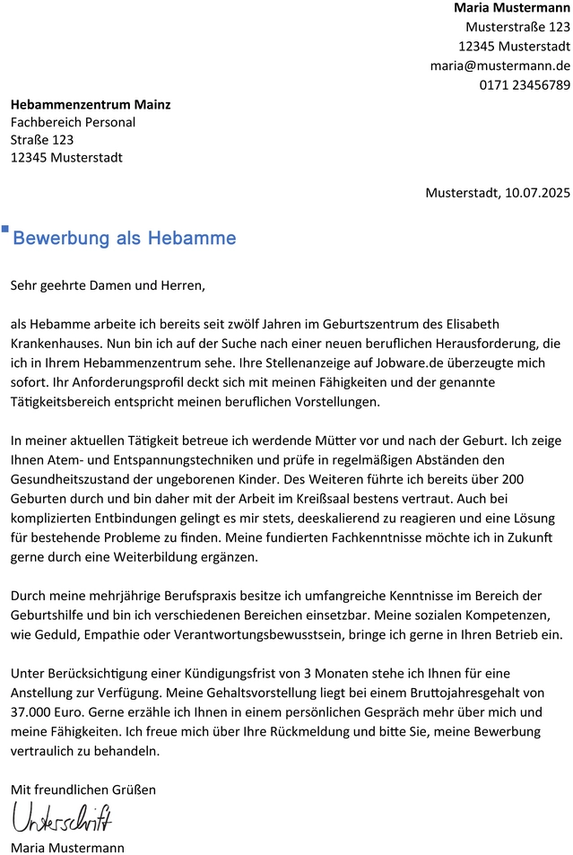word-vorlage-bewerbung-hebamme-berufserfahren