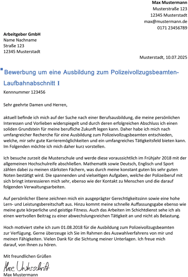 word-vorlage-bewerbung-polizeivollzugsbeamter-ausbildung