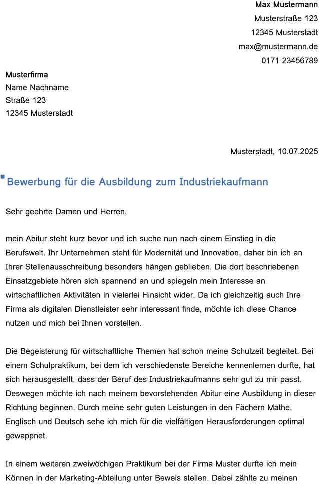 word-vorlage-bewerbungsschreiben-ausbildung-industriekaufmann