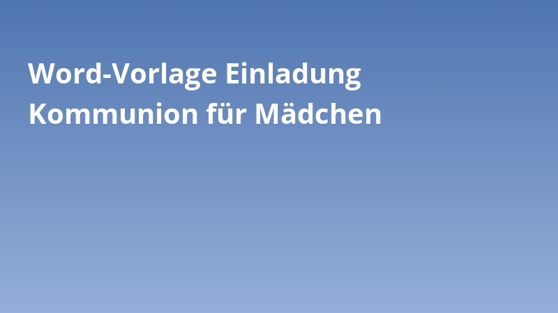 Word-Vorlage Einladung Kommunion für Mädchen