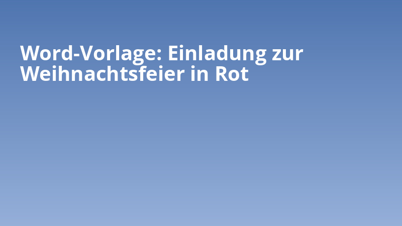 Word-Vorlage: Einladung zur Weihnachtsfeier in Rot