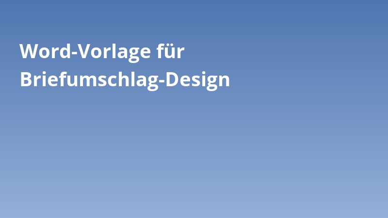 Word-Vorlage für Briefumschlag-Design