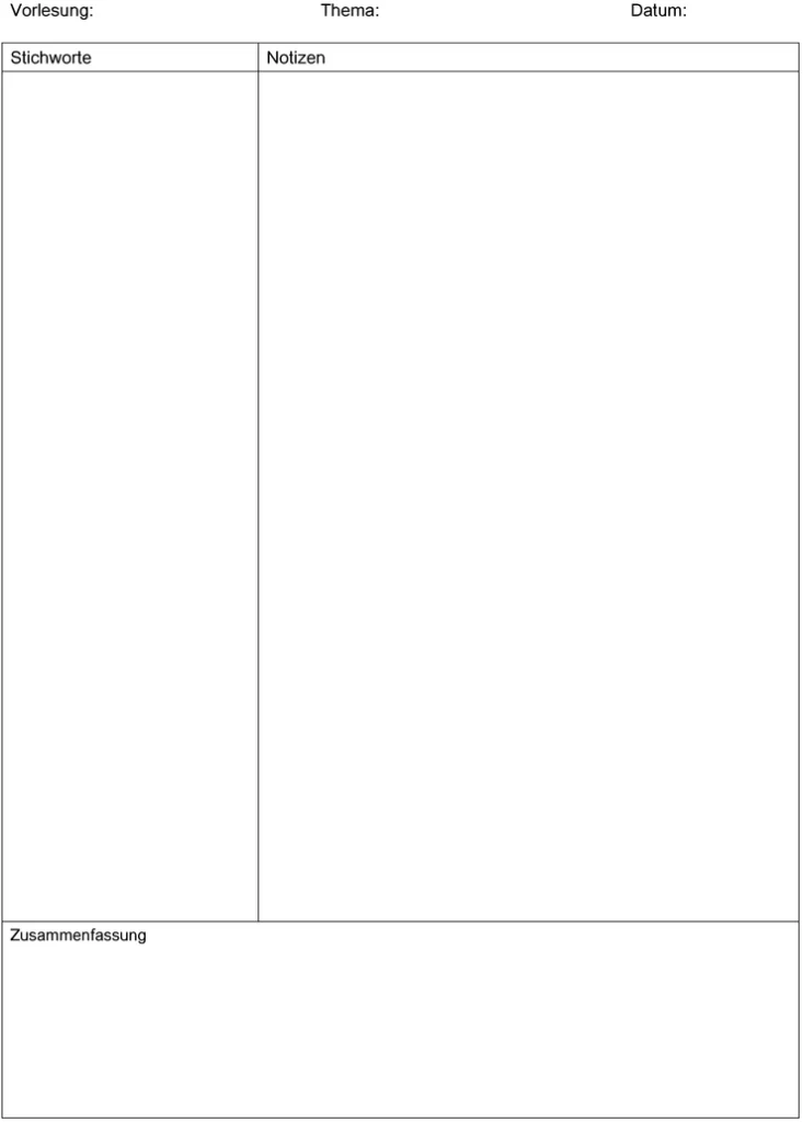 word-vorlage-fuer-cornell-notizen-zur-effektiven-notizenerstellung