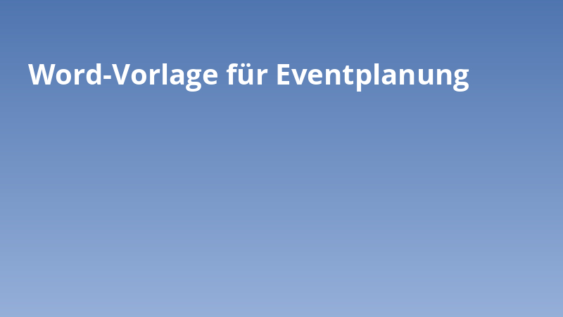 Word-Vorlage für Eventplanung