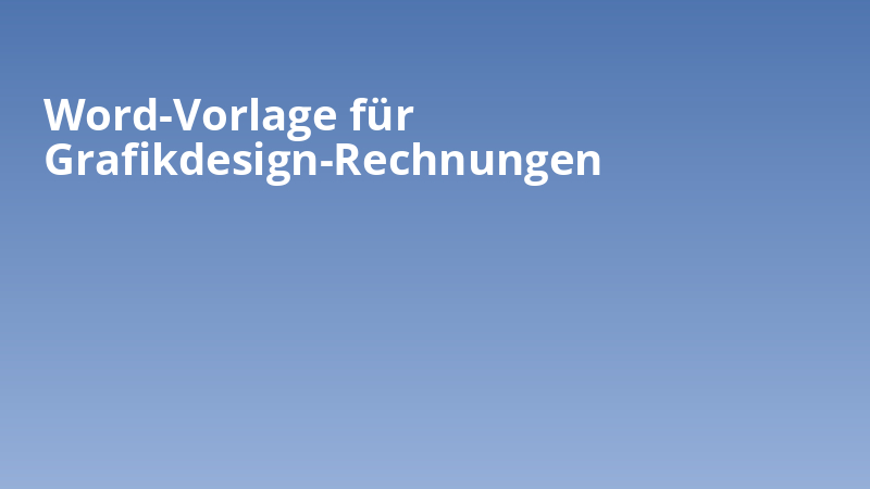Word-Vorlage für Grafikdesign-Rechnungen