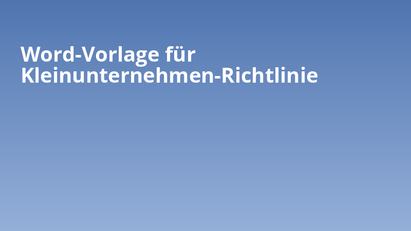 Word-Vorlage für Kleinunternehmen-Richtlinie