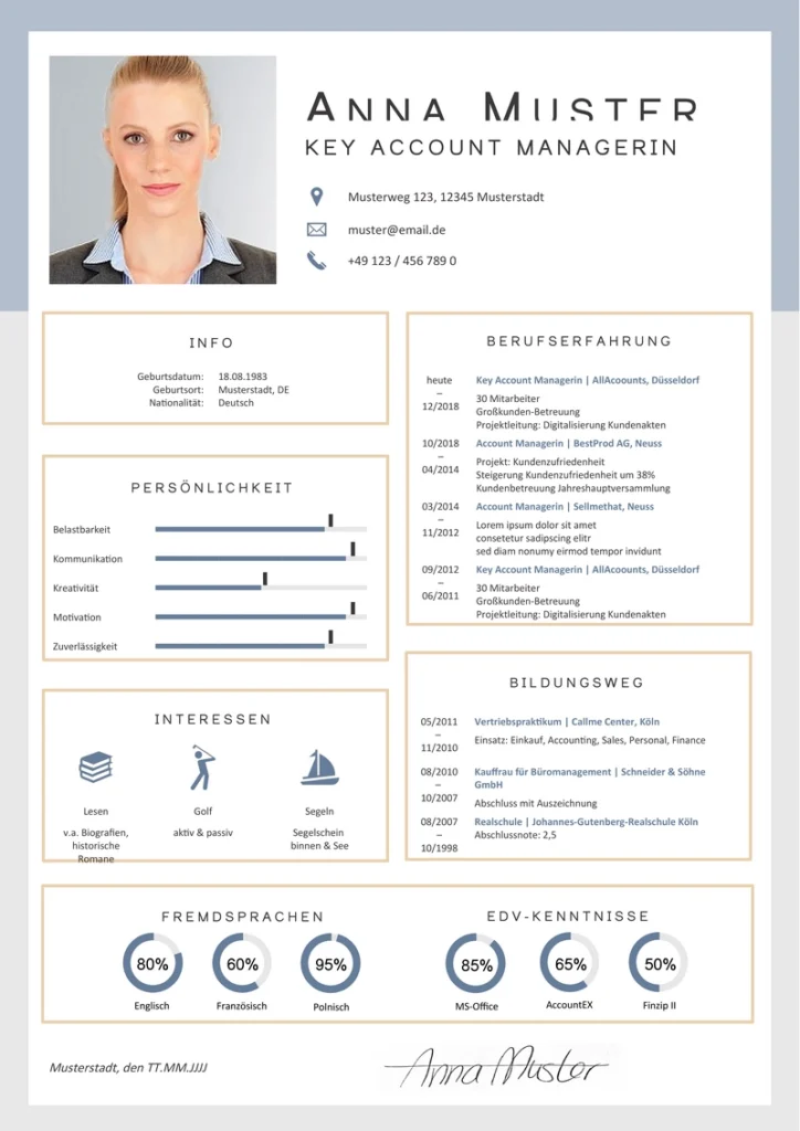 word-vorlage-fuer-lebenslauf-einer-key-account-managerin