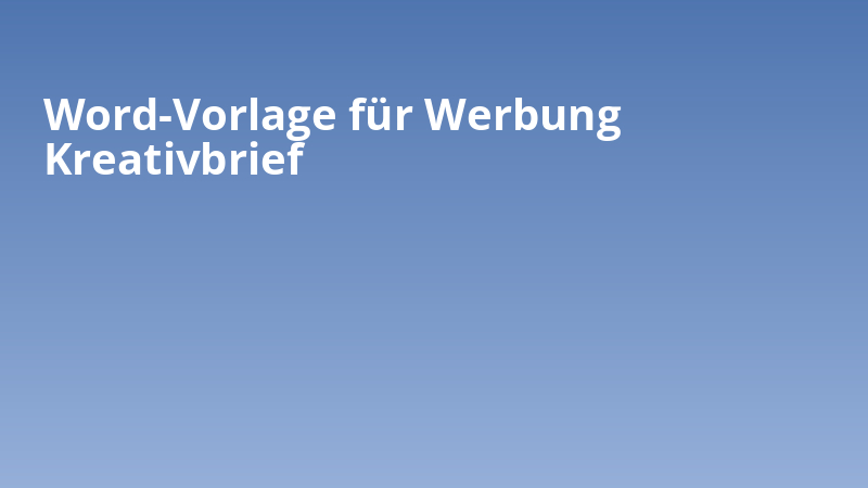 Word-Vorlage für Werbung Kreativbrief