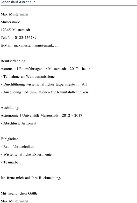 word-vorlage-lebenslauf-astronaut