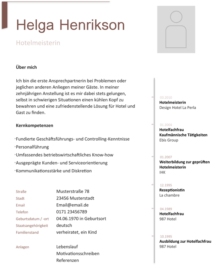 word-vorlage-lebenslauf-hotellerie-personalwesen