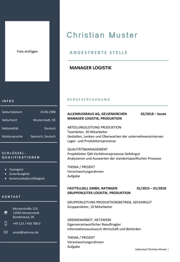 word-vorlage-lebenslauf-logistik