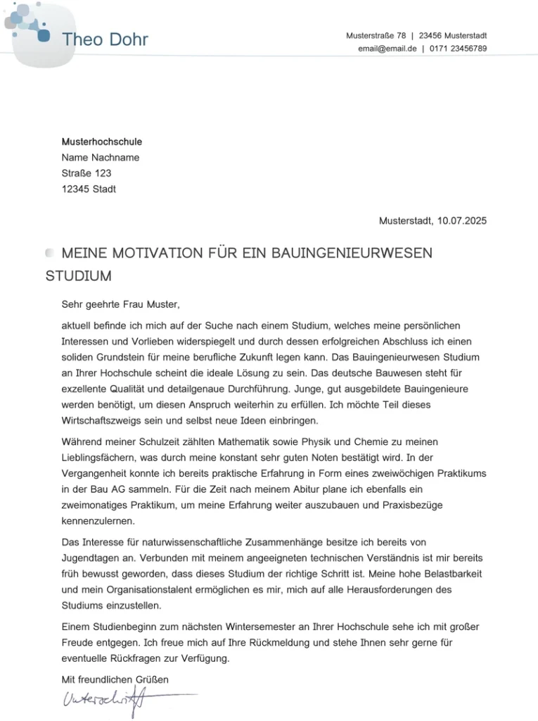 word-vorlage-motivationsschreiben-bauingenieurwesen-studium