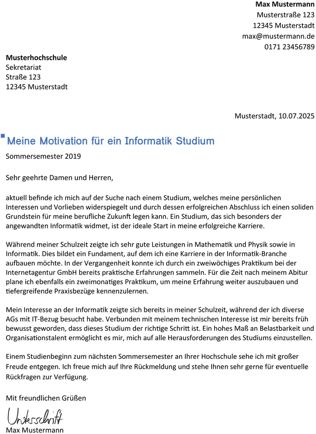 word-vorlage-motivationsschreiben-informatik-studium