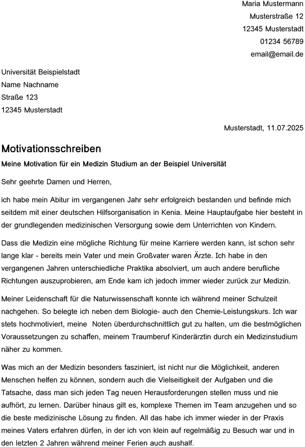 word-vorlage-motivationsschreiben-medizinbereich