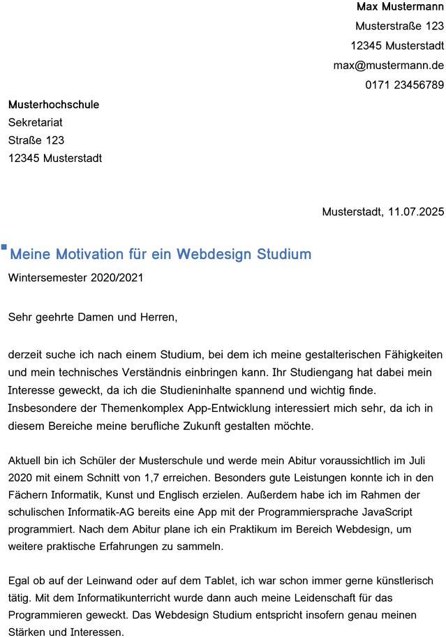 word-vorlage-motivationsschreiben-webdesign-studium