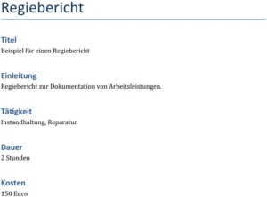 word-vorlage-regiebericht-dokumentation-arbeitsleistungen