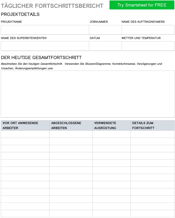 word-vorlage-taeglicher-projektfortschrittsbericht