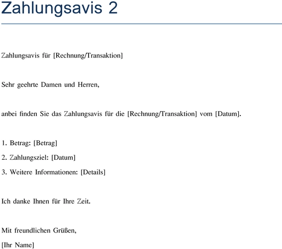 word-vorlage-zahlungsavis-fuer-rechnungsabwicklung