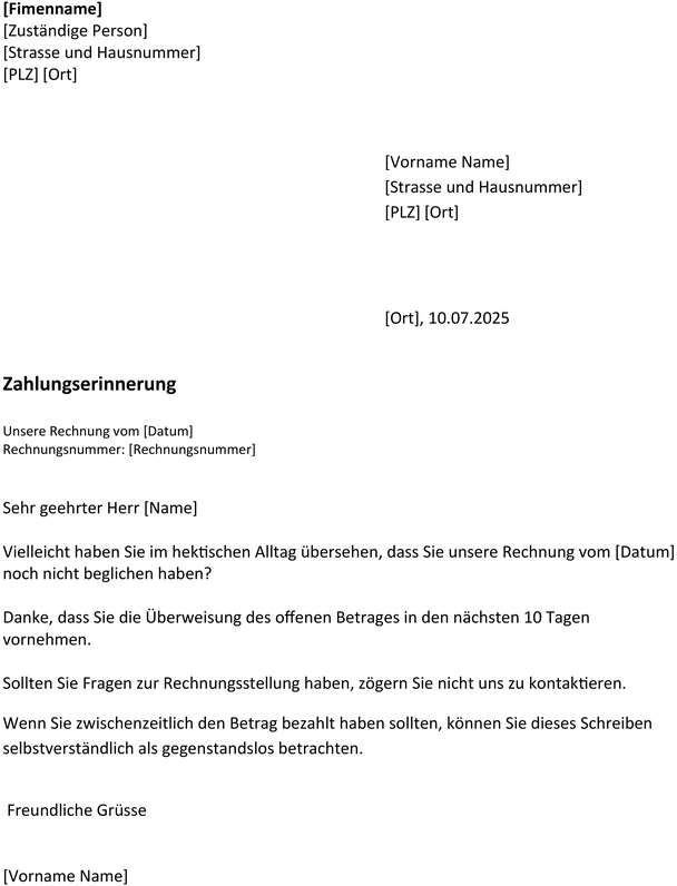 zahlungserinnerung-vorlage-fuer-unternehmen