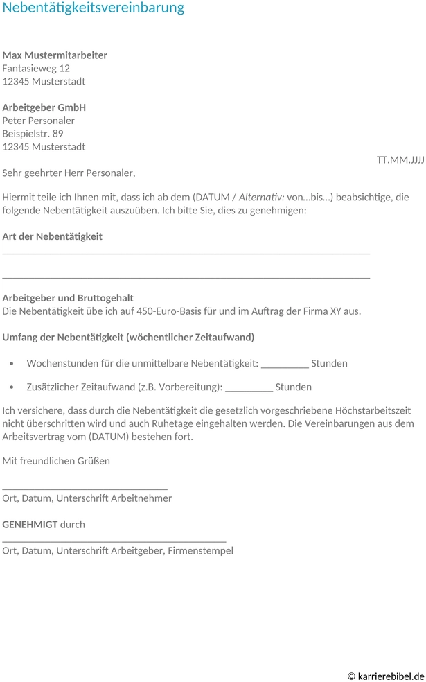 zweitjob-antrag-genehmigung-word-vorlage