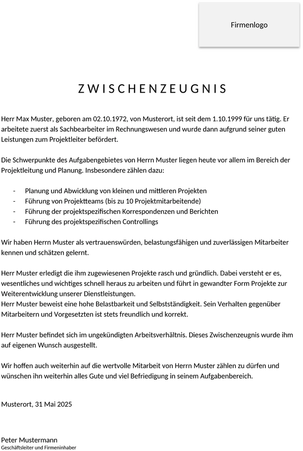 zwischenzeugnis-vorlage